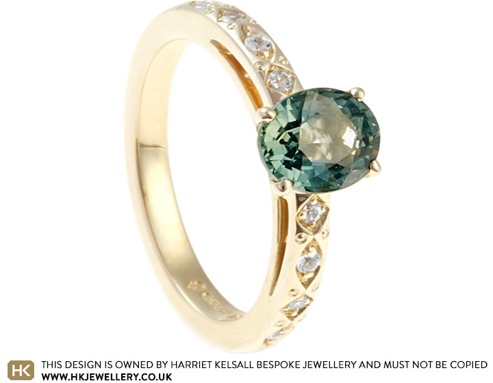 Mysterious Green Sapphire Proposal Ring - Heritage Gems Fine Jewellery