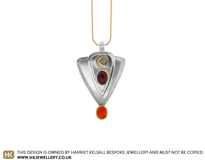 Laura's Handmade Silver Garnet Pendant Redesign