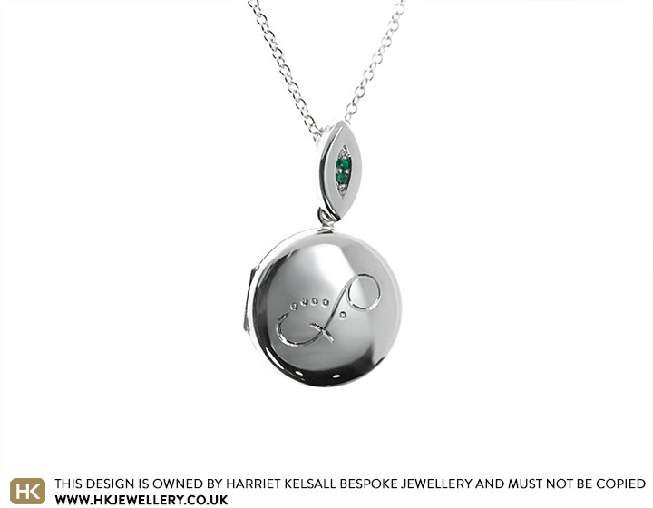 Charlotte's Sterling Silver Emerald And Alexandrite Locket With Bespoke Engraving