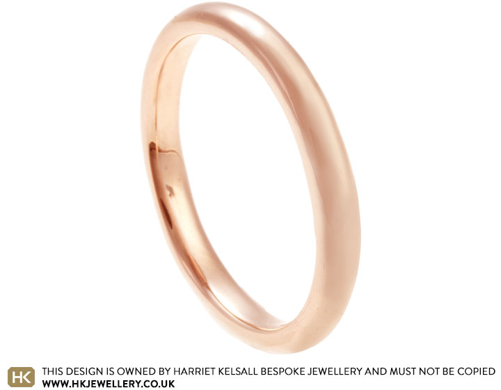 Fairtrade 9ct Rose Gold Wedding Ring with Courting Profile