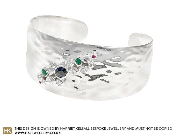 Karen's Sterling Silver Bangle Set With Her Own Stones