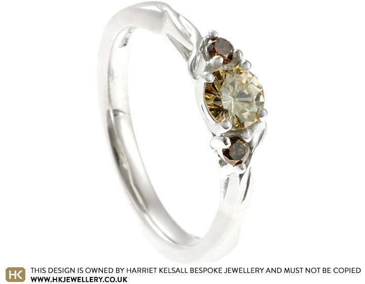 Anna's Nature Inspired Engagement Ring with Cognac Diamonds