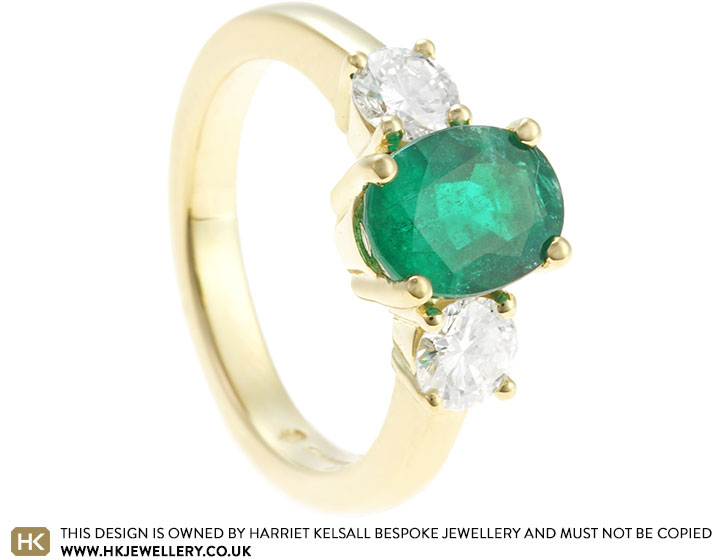 Jesslyn's Emerald and Diamond Engagement ring