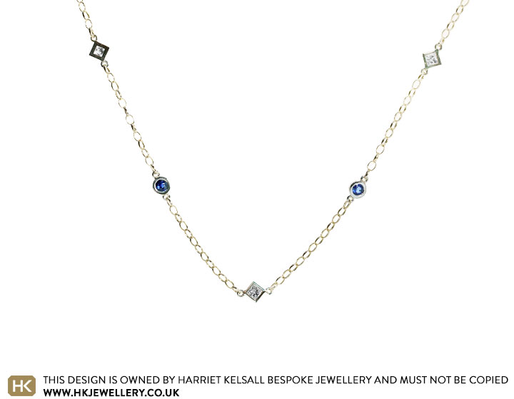 Caz's Sapphire And Laboratory Grown Diamond Necklace