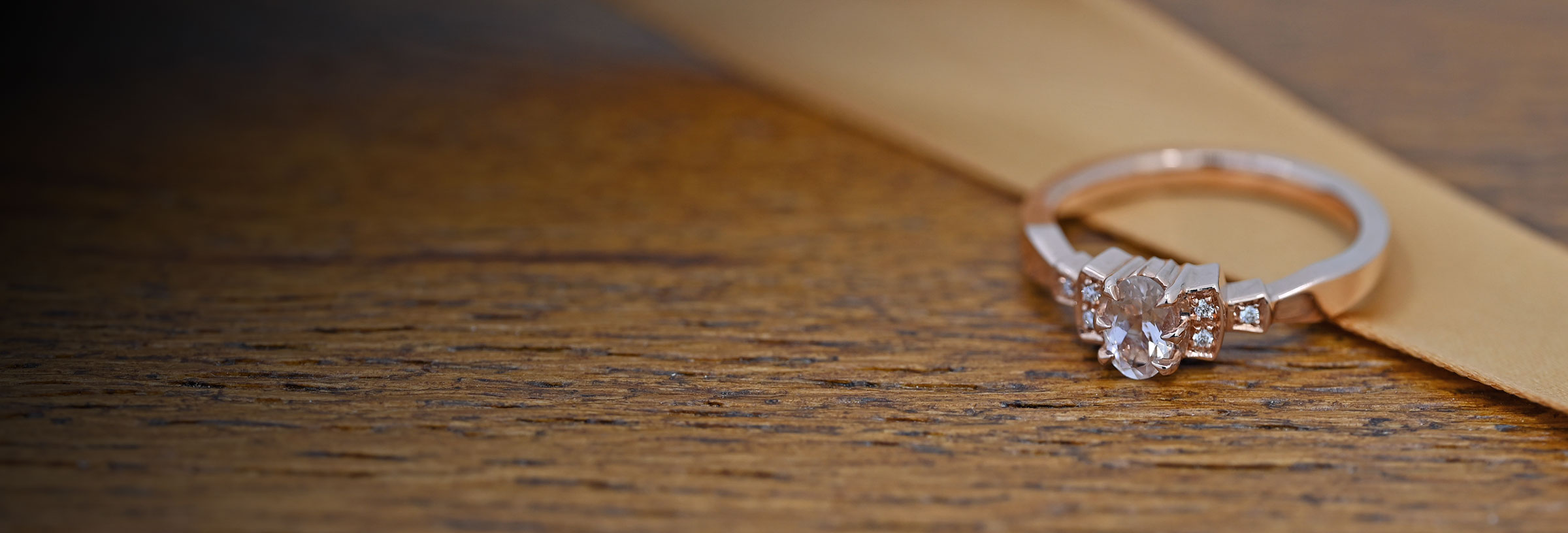 9ct rose gold clearance morganite and diamond ring