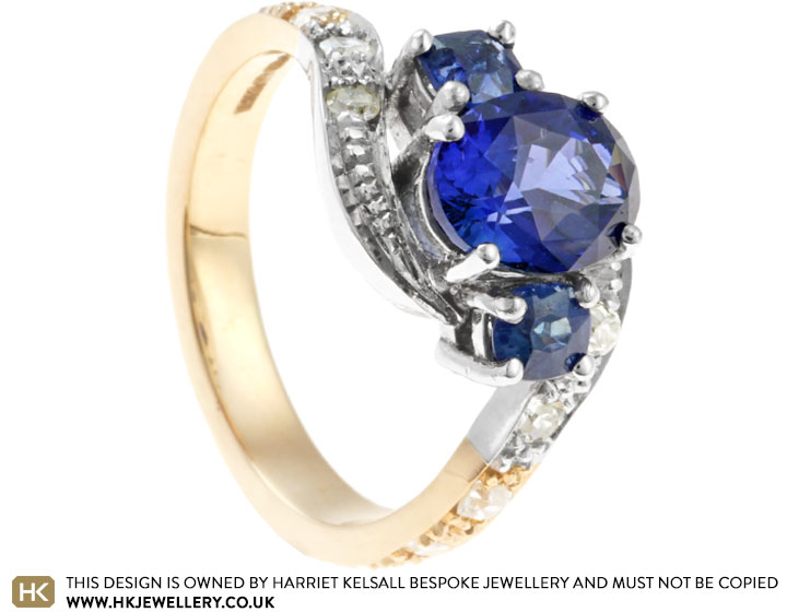 Fiona's Mixed Metal Sapphire And Diamond Anniversary Ring