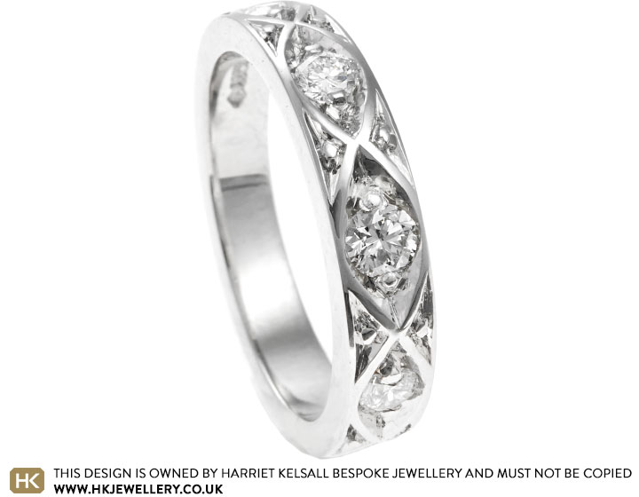 Saori's Celtic Inspired Platinum and Diamond Eternity Ring