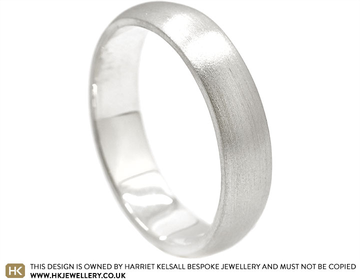 Satinised Fairtrade 9ct White Gold Wedding Band