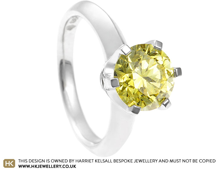 Ling's Laboratory grown 1.59ct yellow diamond dress ring