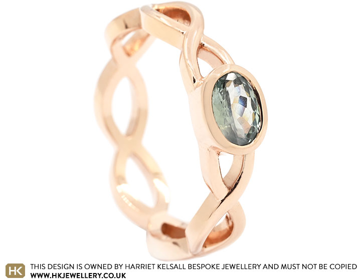 Nicola's 9ct Rose Gold Twist Ring with Alexandrite