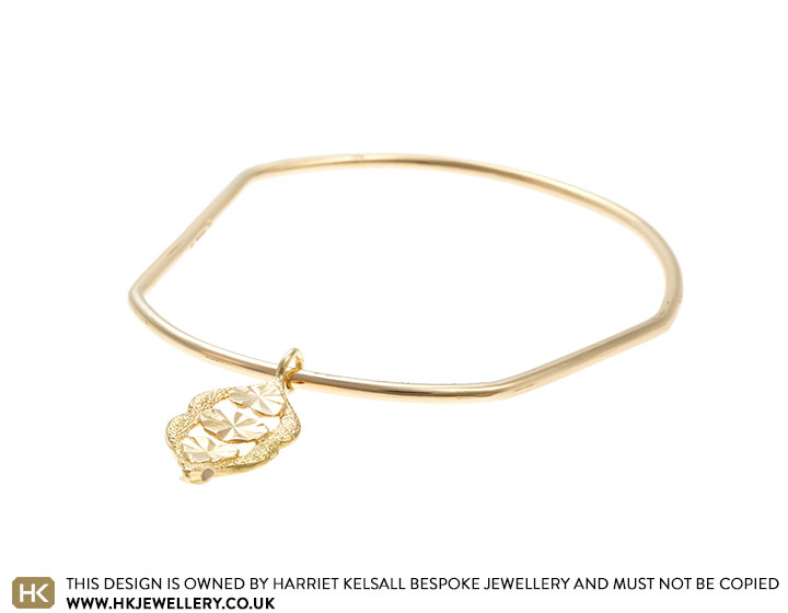 Larisa's Bespoke Bangle Using Her Mother's Yellow Gold Bracelet