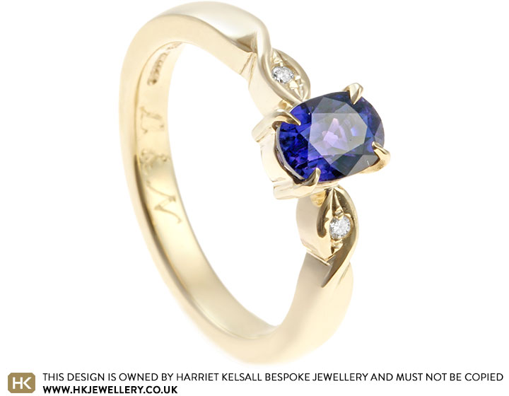 Louise's Yellow Gold Sapphire and Diamond Engagement ring