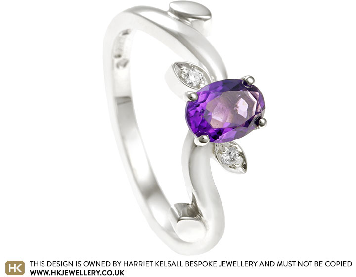 Diamond with clearance amethyst engagement ring