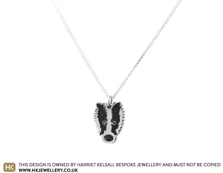 Mad's Sterling Silver Birthstone Badger Pendant