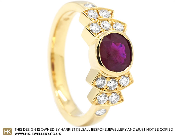 Tressan's 18ct Yellow Gold Ruby And Diamond Dress Ring