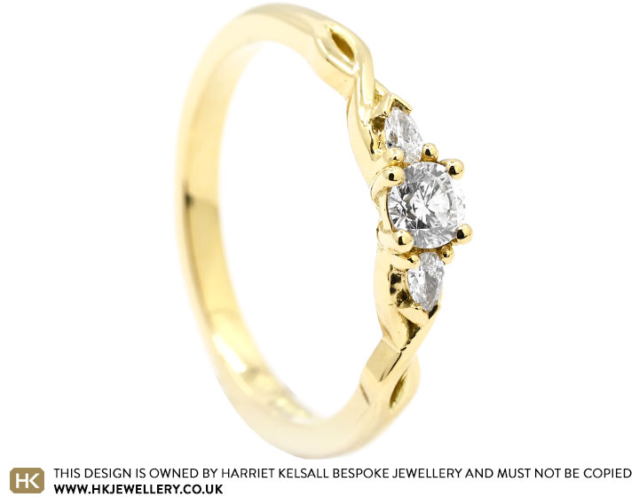 Julie's 18ct Yellow Gold and Mixed Cut Diamond Engagement Ring