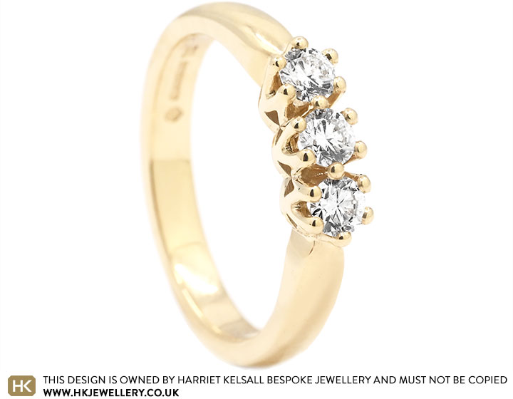 Alice's Heirloom Gold And Diamond Trilogy Engagement Ring