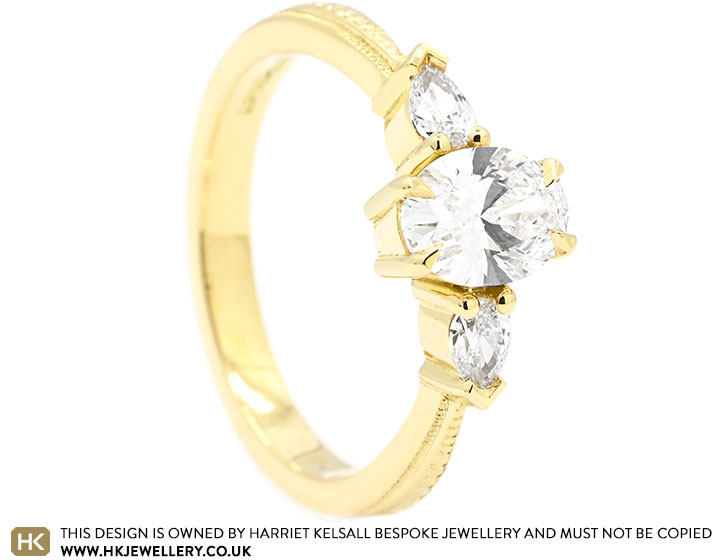 Harriet's Yellow Gold And Diamond Antique-Inspired Trilogy Engagement ring