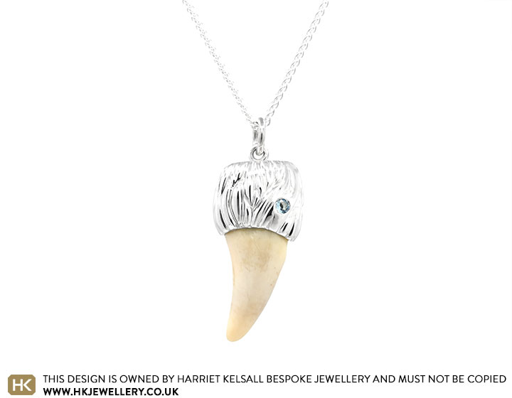 Emiliana's Commemorative Dog Tooth Sterling Silver Pendant