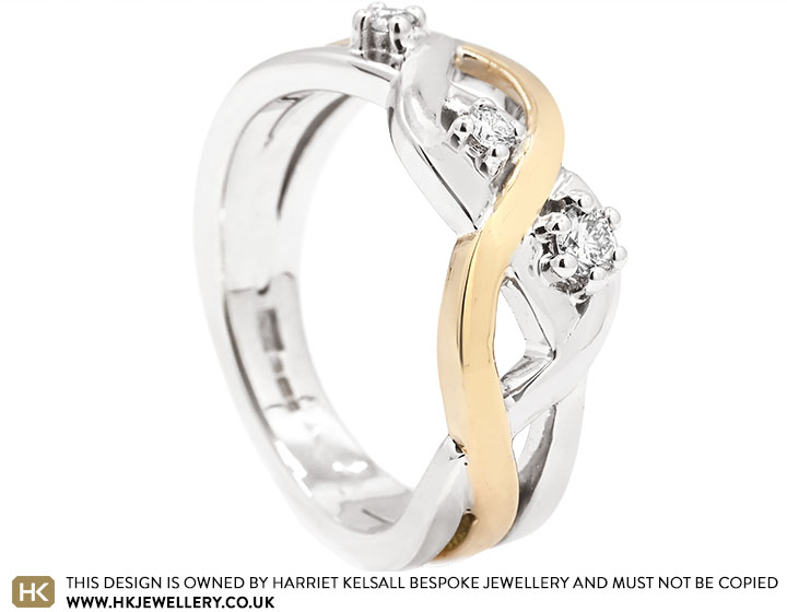 Nancy's Multistrand Mixed Gold Diamond Eternity Ring