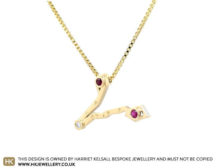 Zaylie's Pisces Ruby and Diamond Pendant