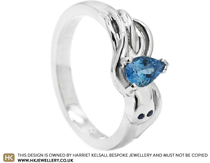 Deanna's Octopus Engagement Ring With Aquamarine