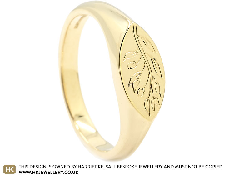 Stephen's Signet Ring With Olive Branch Engraving