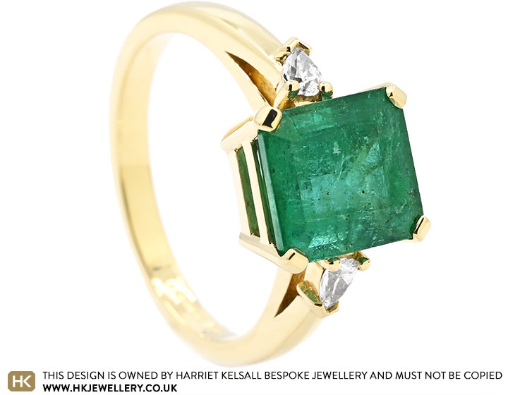 Svitlana's 18ct Yellow Gold Emerald And Diamond Dress Ring