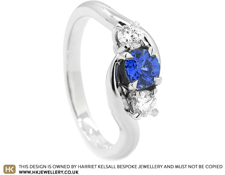 Claudia's Sapphire and Diamond Trilogy Style Engagement Ring