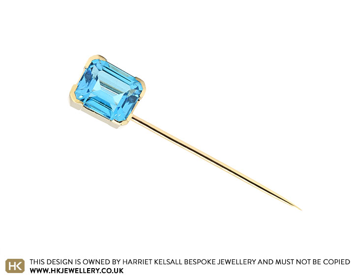 Nick's Classic Blue Topaz Lapel Pin