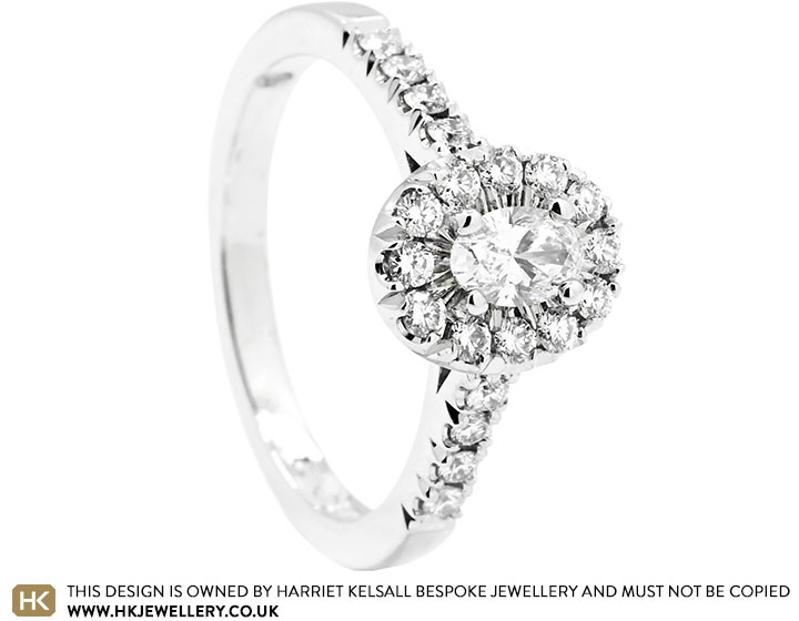 Mira's Platinum and Diamond Halo Style Engagement Ring