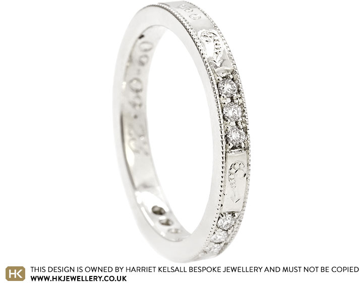 Emily's Fairtrade 9ct White Gold Filigree Diamond Wedding Ring