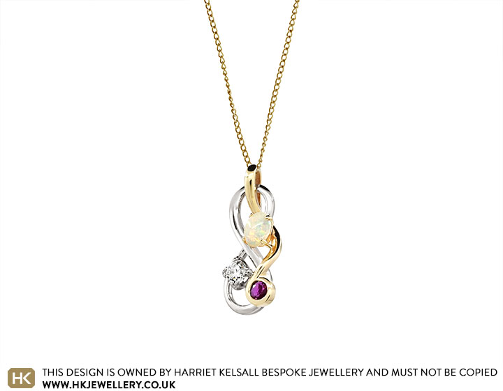 Jane's Mixed Gemstone Knot-Style Pendant