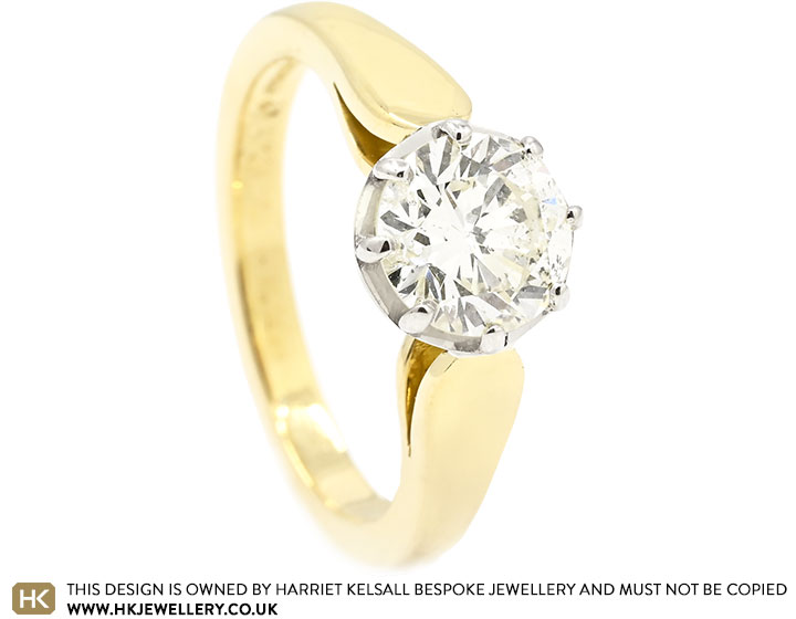 Anne's Redesigned 9ct Yellow and White Gold Diamond Ring