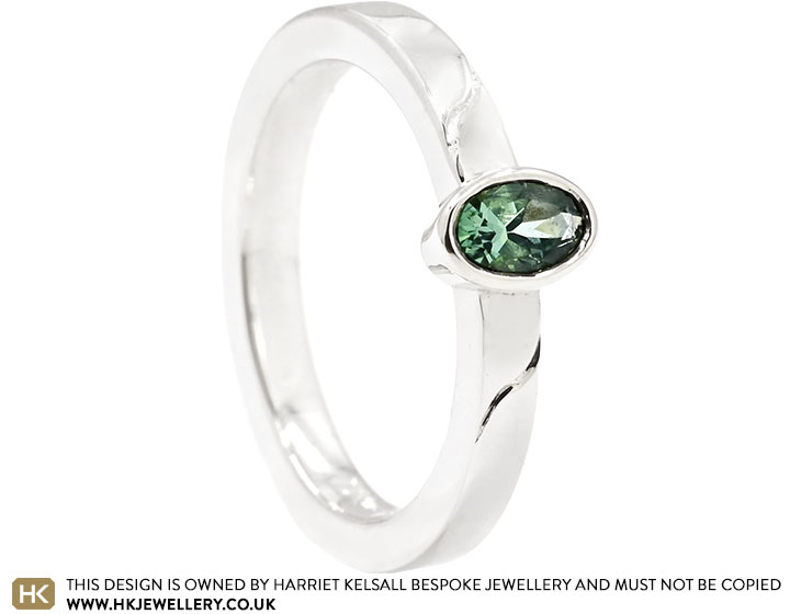 Zoe's Delicate Engagement Ring With Oval Green Tourmaline