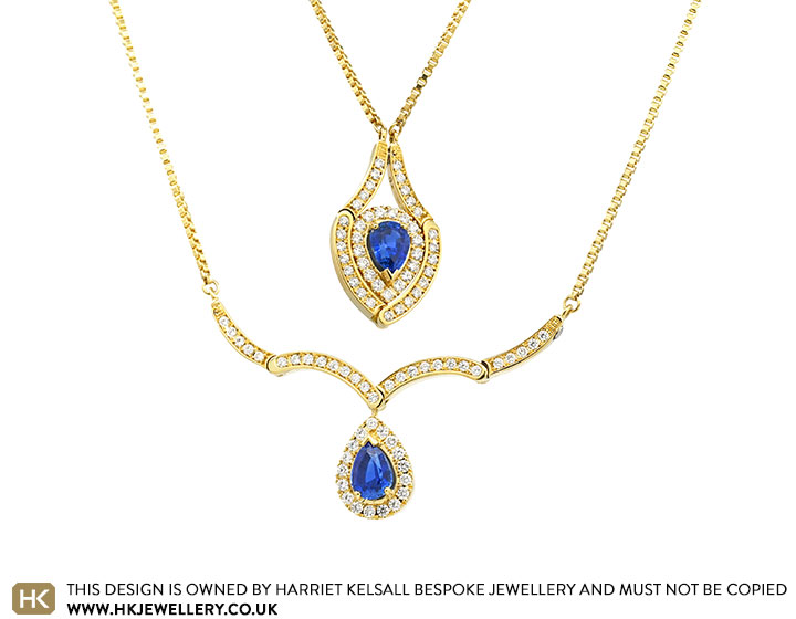 Denise's Sapphire and Diamond 18ct Yellow Gold Interchangeable Pendant