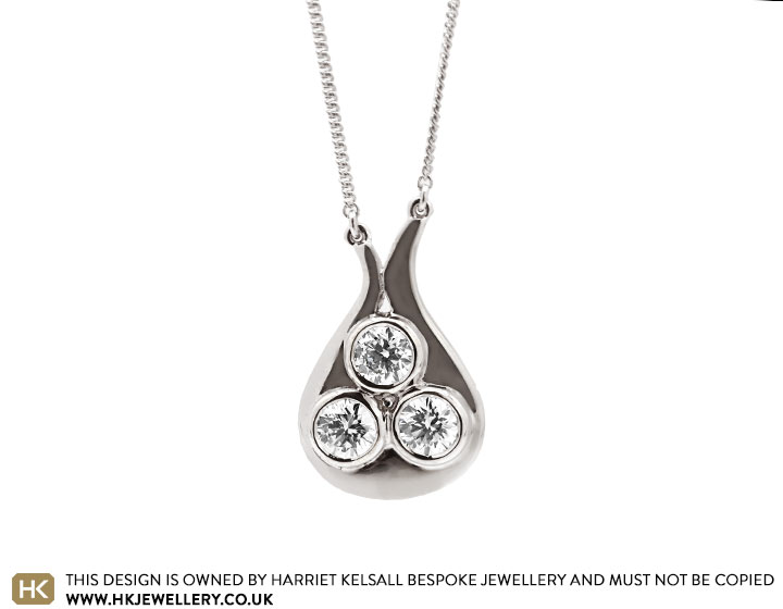 Sarah's Bespoke 9ct White Gold Diamond Set Pendant