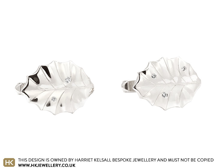 Sterling silver Leaf Engraved Cufflinks