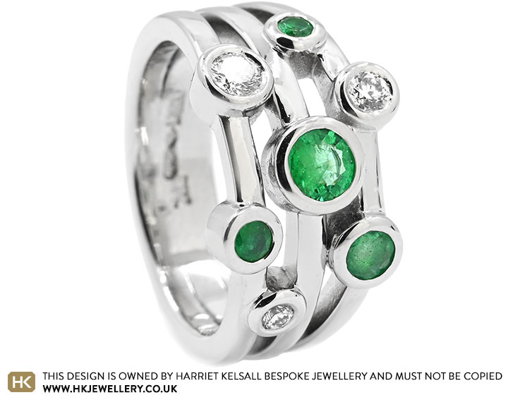 Amanda's Platinum Multistrand Emerald and Diamond Eternity Ring