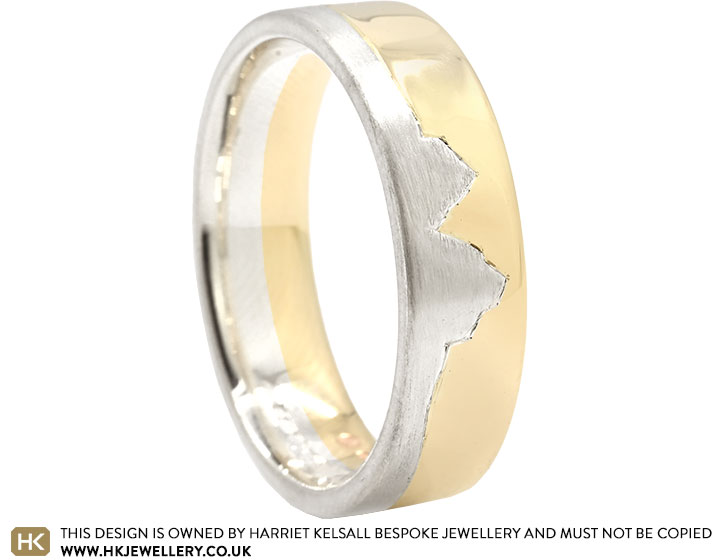 Rob's Mixed Metal Mountain Inspired Wedding Ring