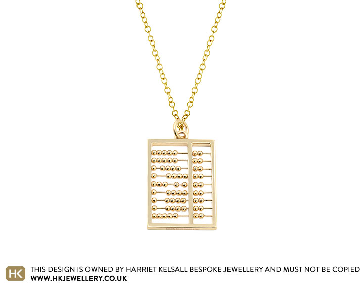 Joan's 9ct Yellow Gold Abacus Pendant