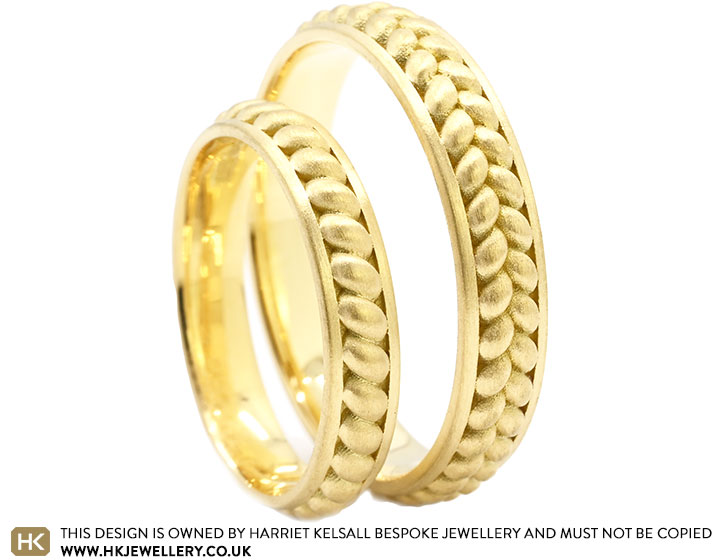 Bespoke 18ct Yellow Gold Ancient Woven Ring Inspired Rings