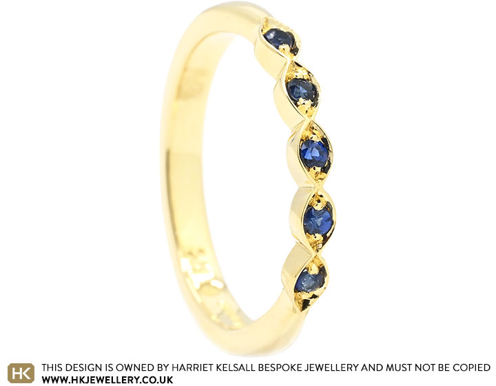 Katie's 'Something Blue' Yellow Gold and Sapphire Eternity Ring