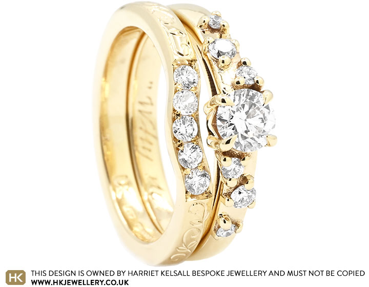 Catherine's 9ct Yellow Gold Fitted Wedding Ring with Diamonds