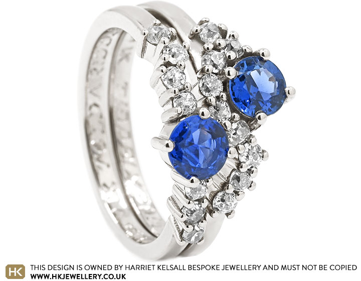 Victoria's 18ct White Gold Diamond and Sapphire Stacking Rings