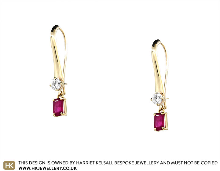 Stylish Pink Tourmaline Diamond Earrings - Alapatt Diamonds