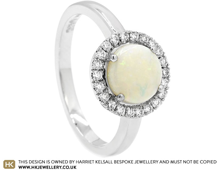 Hannah's Opal And Diamond Engagement Ring