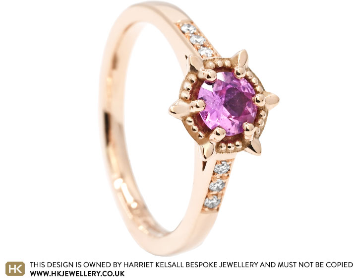 Nadine's Bespoke Fairtrade 9ct Rose Gold Flower Engagement Ring