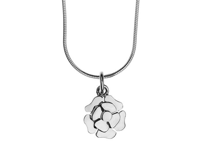 Tudor Rose Inspired Sterling Silver Pendant