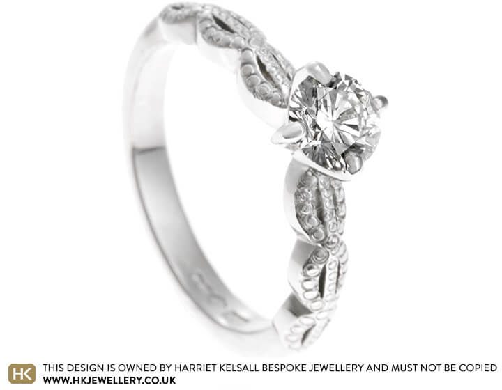 Vintage Lace Inspired Platinum and Diamond Solitaire